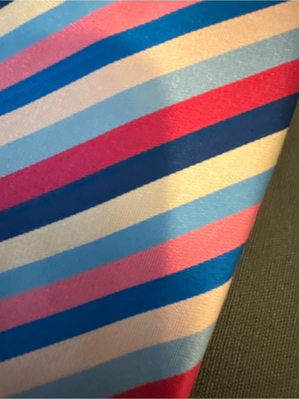Charles Tyrwhitt Men's 100% Silk Tie Pink & Blue Striped Classic Business Preppy